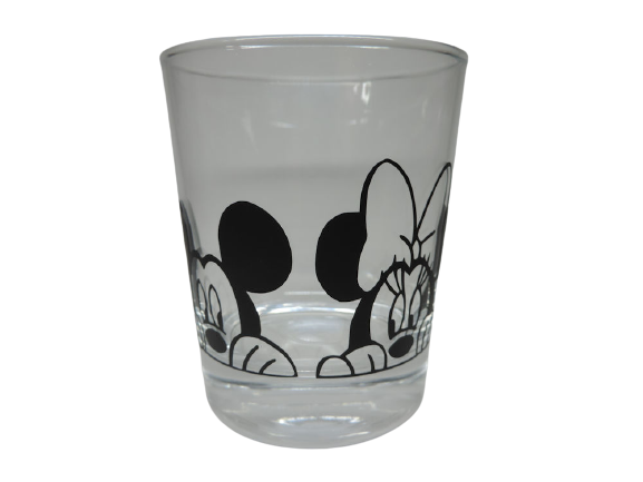 "Teelicht Glas Windlicht Print \"Micky + Minnie\" Handmade Unikat Party Trinkglas"-image