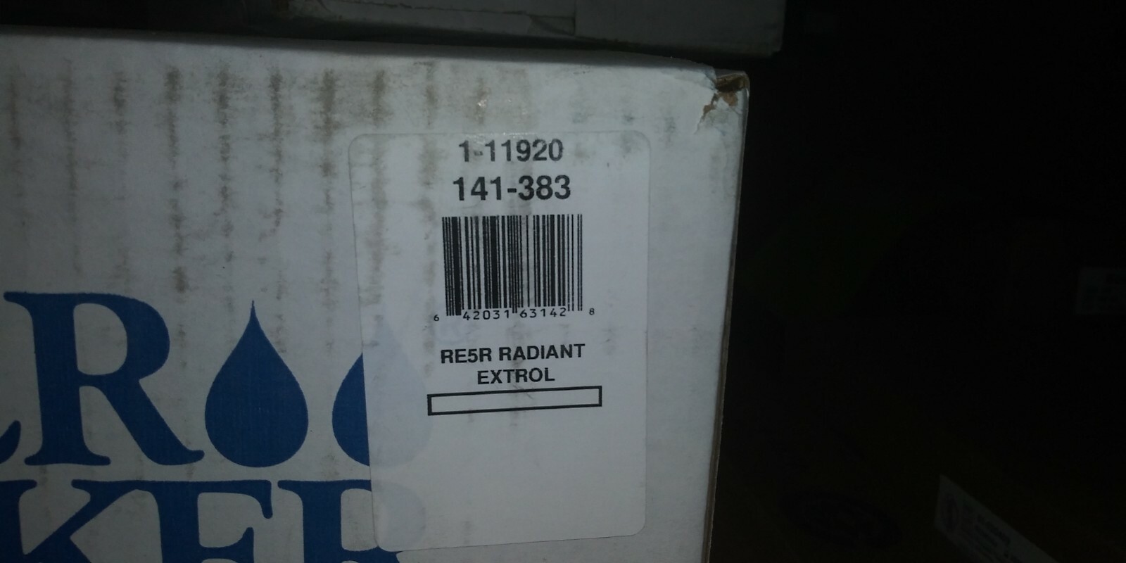 (1) WATER WORKER RE5R RADIANT EXTROL 141-383