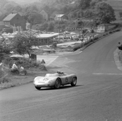 Umberto Maglioli Hans Herrmann Porsche KG Porsche 718 RSK 1959 Old Photo 2