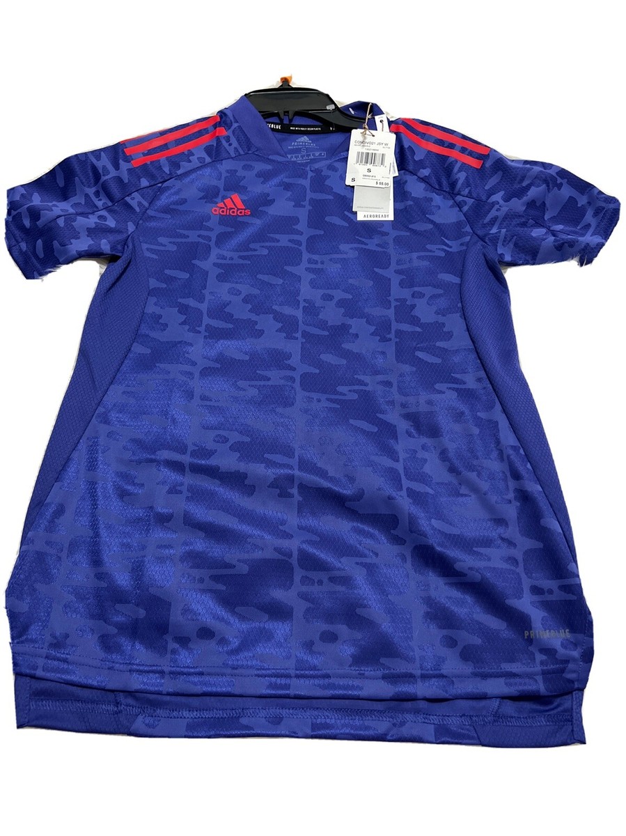 Adidas Condivo 21 PrimeBlue Blue Soccer Jersey Shirt Womens S L Aeroready  $55