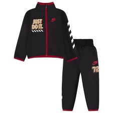 Nike Boys Toddler Tracksuit Set Jacket Pants Black Red Size 2T NEW WITH TAGS