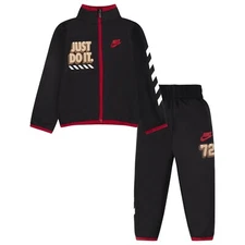 Nike Boys Toddler Tracksuit Set Jacket Pants Black Red Size 3T NEW WITH TAGS!