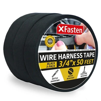 XFasten Wire Harness Tape, 3/4-Inch by 50-Foot (3-Pack)