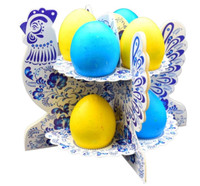 Deko-StäNder FüR 8 Eier - Gzhel-Hahn Ostern Osterteller