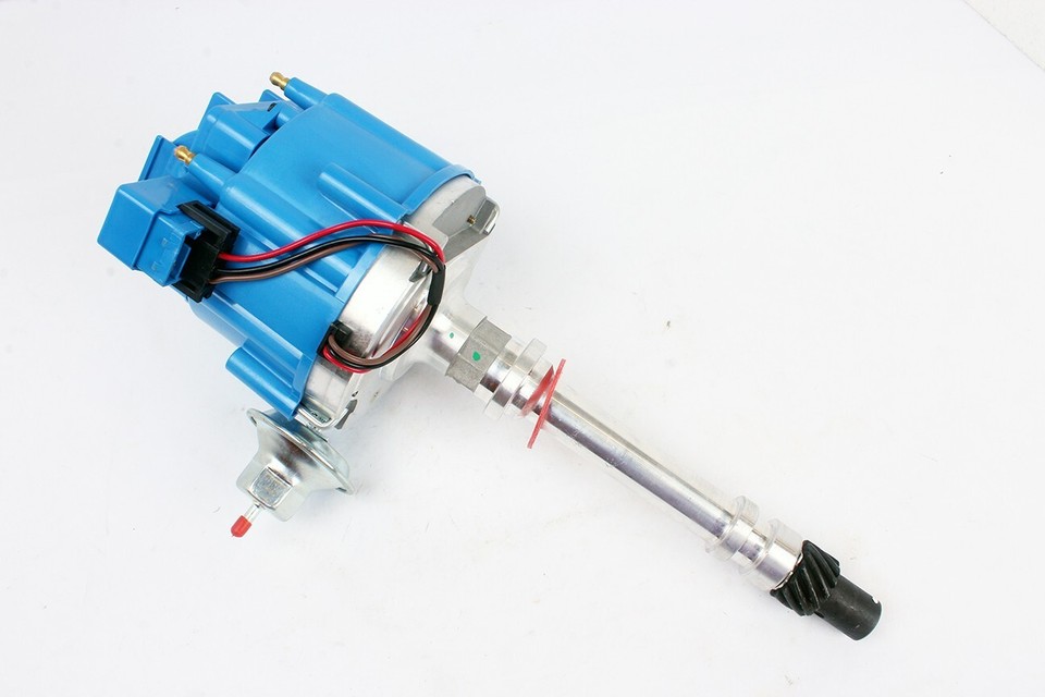 CHEVY 350 SBC CLEAR Super HEI Distributor RED SPARK PLUG WIRES Under Exhaust E - Foto 13