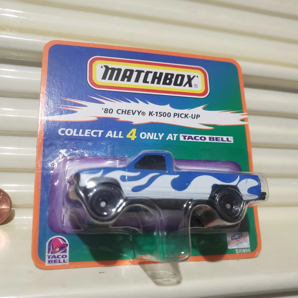Camioneta Chevy K1500 1999 Matchbox Taco Bell '80 como nueva sellada C9 como nueva BubblPak Foto 2 de 3