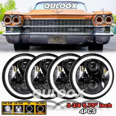 4pcs 5 3/4'' 5.75 inch LED Hi/Lo Headlights For Cadillac Eldorado 1958-1973 1974