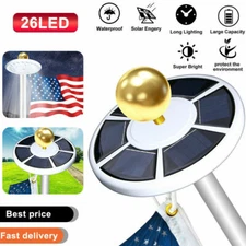 Solar Powered Flag Pole Light 26 LED Auto Active Super Bright Outdoor Waterproof