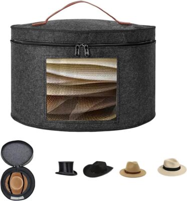 Hat Box Wide Brims Hat Carrier Case Foldable Travel Cap Boxes Clothing Storage