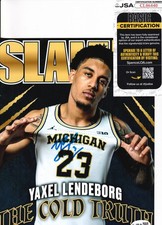 YAXEL LENDEBORG singed  (MICHIGAN WOLVERINES) basketball 8X10 photo JSA CL06440