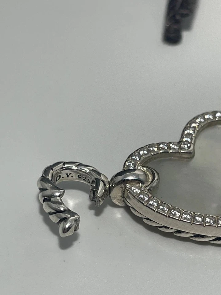 Collar Amuleto Corazón David Yurman 925 con Madreperla y Diamantes En Caja Foto 4 de 4