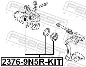 FEBEST 2376-9N5R-KIT Reparatursatz, Bremssattel für, AUDI, FORD, KIA, NISSAN, RENAULT - Bild 2 von 3