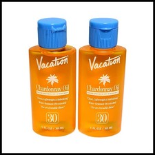 Vacation Chardonnay Oil SPF 30 Sunscreen Travel Size 1oz Set of 2 New