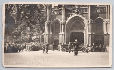 RPPC Brüsseler Dom Graf Haig Event Auto Menge 1927 unbekannt