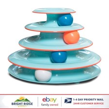 4-Tier Interactive Cat Track Toy with Spinning Balls for Indoor Play