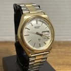 Vintage Seiko Quartz SQ 7546-823LR Two Tone Gold Silver Watch 37MM New Battery