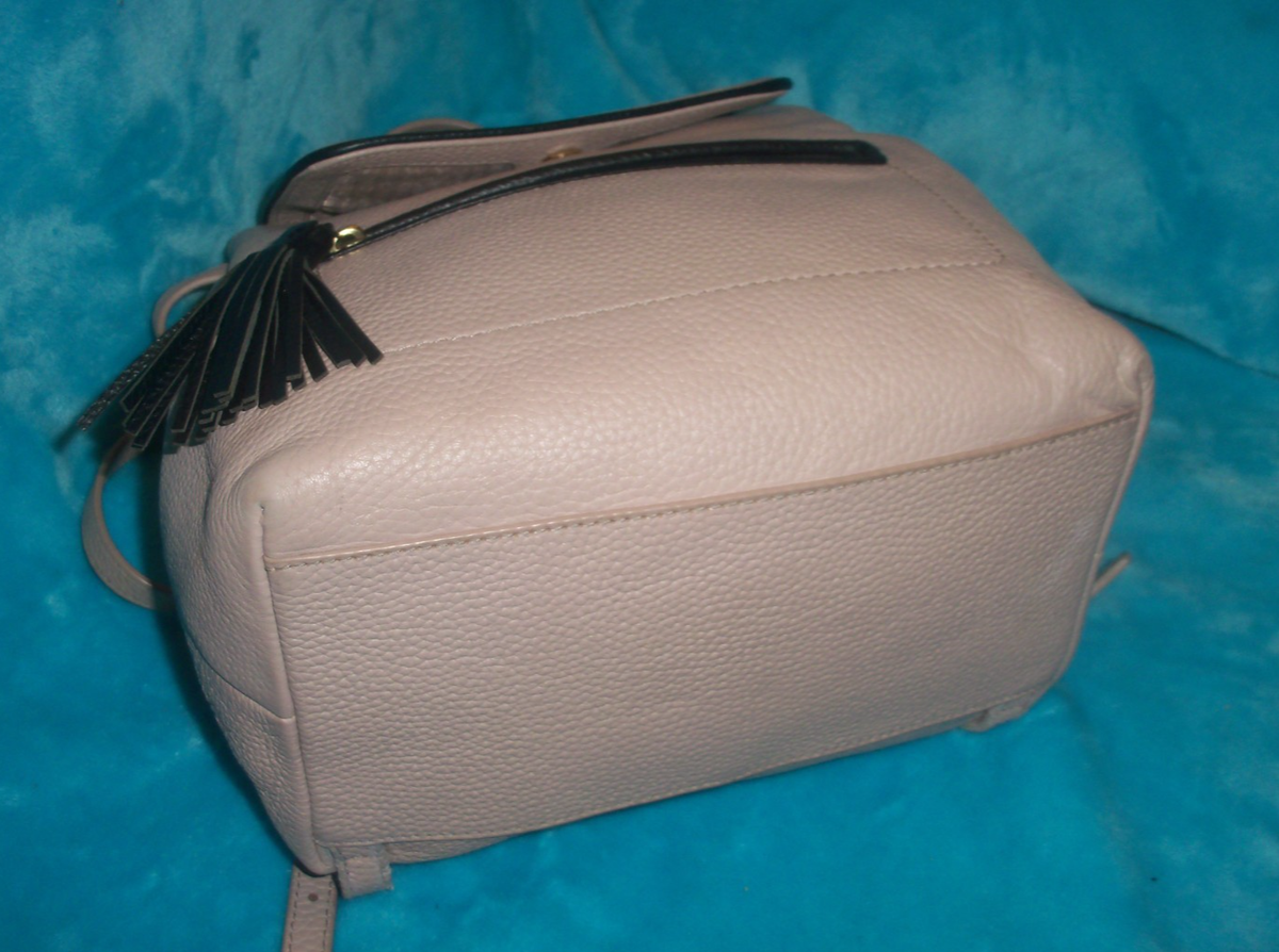 kate spade Two-Tone Pebbled Leather Backpack in Taupe and cream KATE SPADE Taupe / Beige Pebble Leather Backpack Bag  main image 2