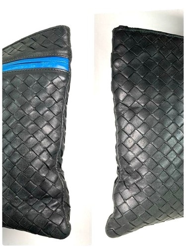 Bottega Veneta Intrecciato Leather Clutch Black Handbag Document Case - 第 8/20 張圖片