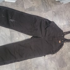 Carhartt Men  s Black Cotton Canvas Work Bib Overalls R06 DKB