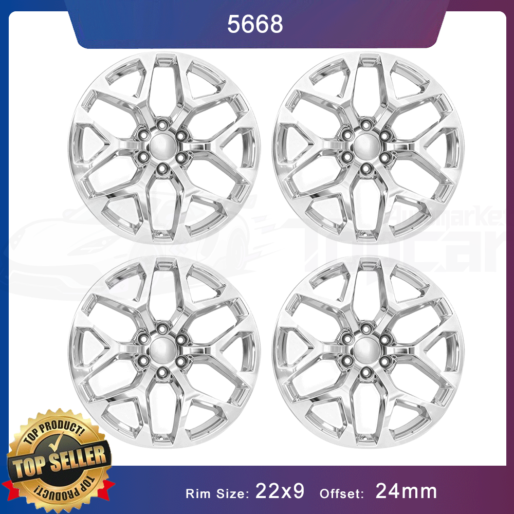 Set of 4 Wheel Chrome 22'' x9 Rim for Escalade GM GMC Denali Yukon 84346103 5668