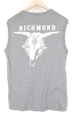 RICHMOND X T-shirt uomo L grigia girocollo senza maniche stampa schiena melange*