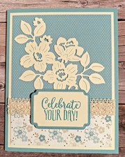 Birthday GREETING CARD KIT ~x4 w/Env~ Stampin Up Charming Day Die Vintage