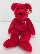 Vintage Ty Beanie Buddy Red 1 Bear Plush 14" Stuffed Animal 2002 Hang Tag