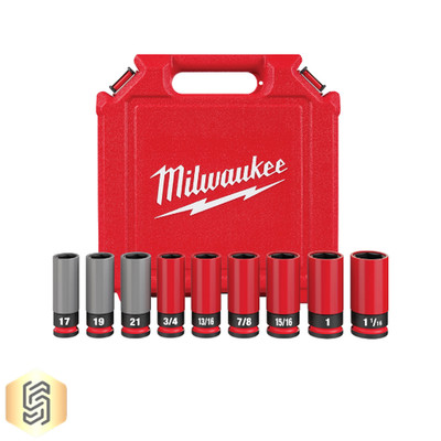 Milwaukee 49-66-7832 Shockwave Impact Duty 1/2 Drive Sae & Metric 9pc Lug Nut