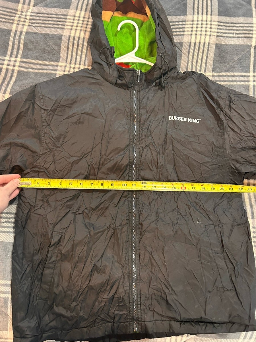 BURGER KING nylon jacketバーガーキング企業物古着 Burger King Employee Nylon Jacket Men Medium Black Fleece Lined