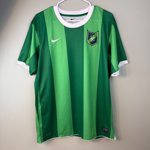 Nike Hangzhou Greentown Soccer Jersey Mens XL Green Striped Dri-FIT Authentic
