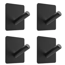 Stainless Steel Wall Hanging Hooks for Bathroom Towel Coat Hat Bag, 4 Pack
