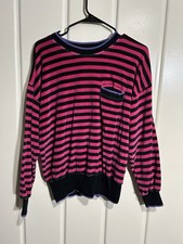 Vintage 1980s Velour Crew Neck Pullover Sweat Shirt Women  s Medium