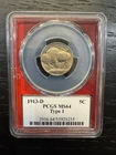 1913-D 5C Type 1 Buffalo Nickel PCGS MS64