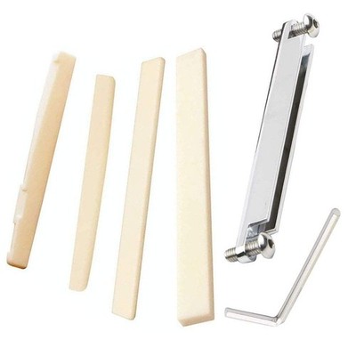 Jiayouy Guitar Bridge Insert Saddle Nut Set Adjustable Shaft with Screws L-Wr...