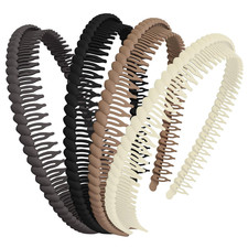 4Pcs Non-Slip Toothed Plastic Headbands, Fashionable Bands for Women with Teeth,