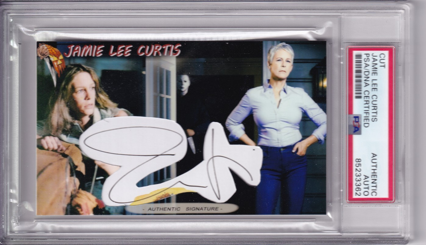 Jamie Lee Curtis Halloween True Lies signed autograph card PSA DNA
