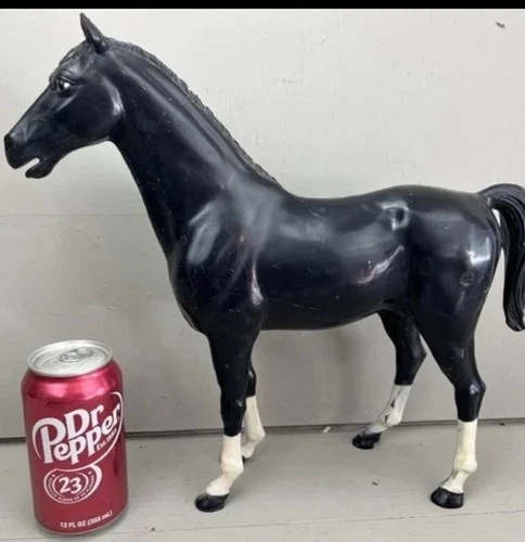 VTG LOUIS  MARX JOHNNY WEST  Black Thunderbolt Horse - No Accessories