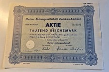 Merkur Aktiengesellschaft Zwickau-Sachsen - Akcje ponad 1000 marek Rzeszy - 1941