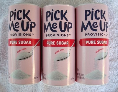 Pick Me Up Provisions  Pure Sugar, 22 oz Canister, 3/Pack