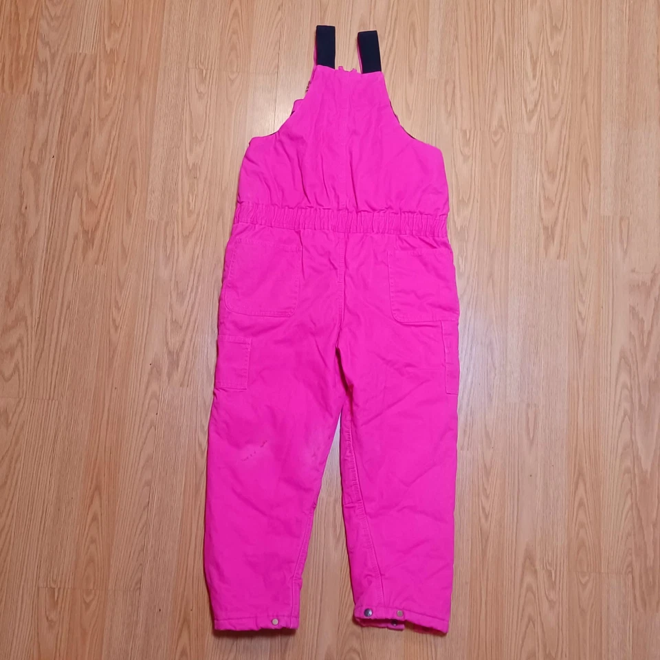 CE Schmidt Insulated Bib Overalls Youth Girls Medium 10-12 Pink - Image 3 of 4
