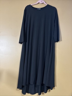 HC382. Antthony Original HSN Black Shift Dress XL Stretch Capelet Sleeves
