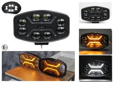 Demmon 10 Zoll LED Scheinwerfer Rauchglas 12/24V 180W IP67 E9 Weiß / Orange LKW