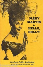Mary Martin "HELLO DOLLY" Jerry Herman 1965 Portland, Oregon Playbill