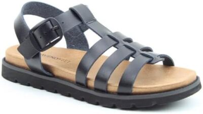 Heavenly Feet schwarze Damensandalen aus Salzwasser
