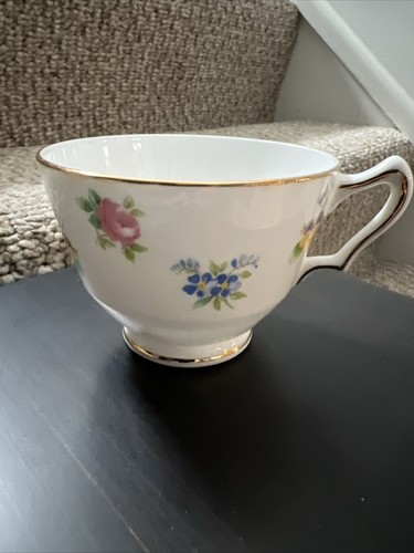Crown Staffordshire Tea Cup Rose And Pansies Vintage