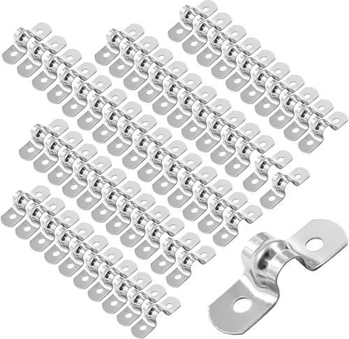 60Pcs M8 Rigid Pipe Strap 5/16" Stainless Steel Two Hole Strap U Bracket Clamps - Picture 6 of 12