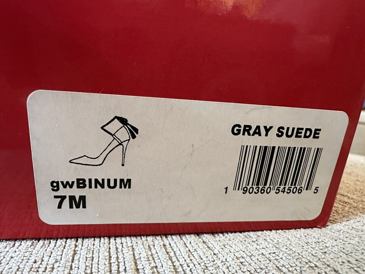 Guess Women's Binum Pumps Suede High Heels Gray 7M Ankle Tie | eBay