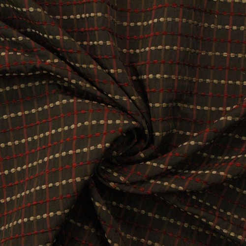 P KAUFMANN IN LINE MAURISCH ROT BRAUN GEWEBT CHENILLE STREIFEN STOFF VON YARD 56" W - Bild 5 von 5
