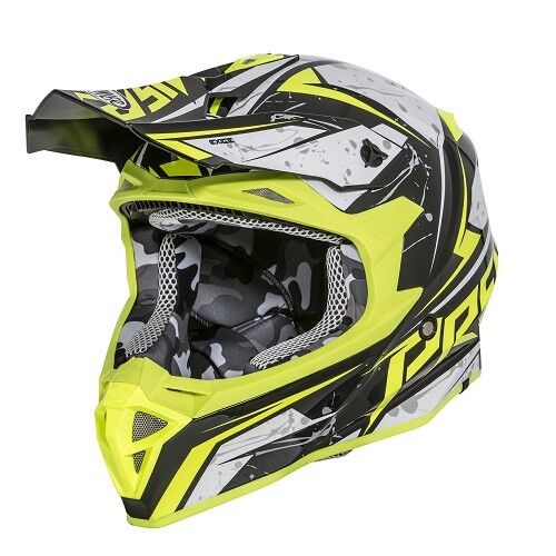 Casque Helmet Cross Enduro Exige Qxy Jaune Gris Noir PREMIER Taille L - Photo 1/1