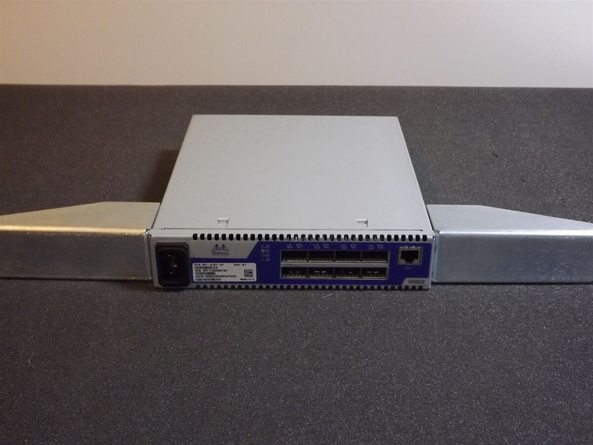 Mellanox IS5022 8 Port InfiniScale InfiniBand Switch 851-0167-01 w/ Rack  Ears